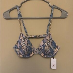 Shade & Shore Blue Snake Print top